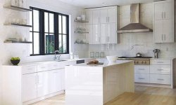 fényes fehér konyha kép